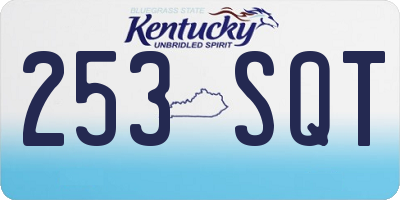 KY license plate 253SQT