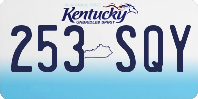 KY license plate 253SQY