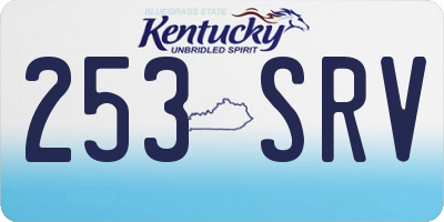 KY license plate 253SRV