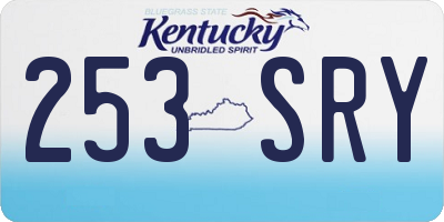 KY license plate 253SRY