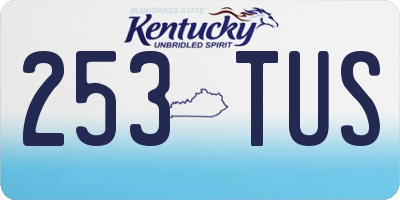 KY license plate 253TUS