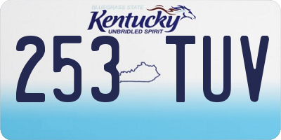 KY license plate 253TUV