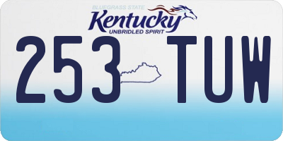 KY license plate 253TUW