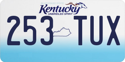 KY license plate 253TUX
