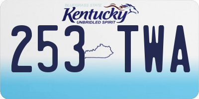 KY license plate 253TWA