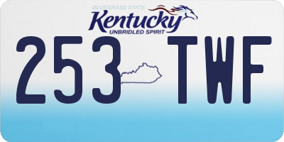 KY license plate 253TWF