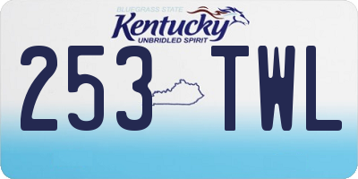 KY license plate 253TWL