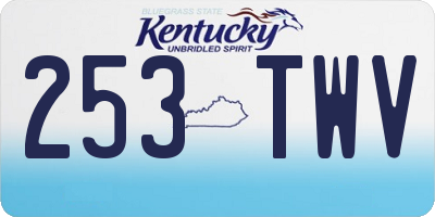 KY license plate 253TWV