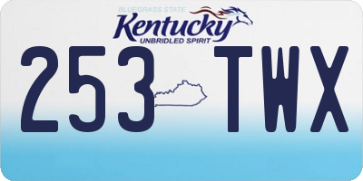 KY license plate 253TWX