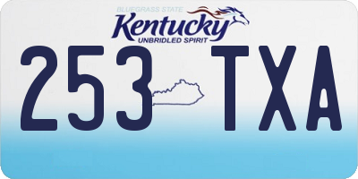 KY license plate 253TXA
