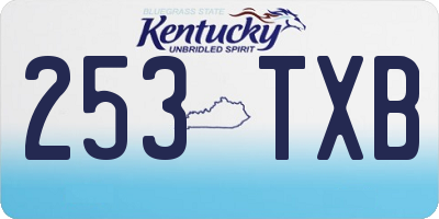 KY license plate 253TXB