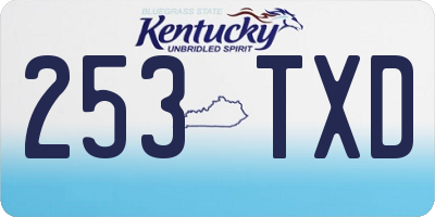 KY license plate 253TXD