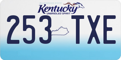 KY license plate 253TXE