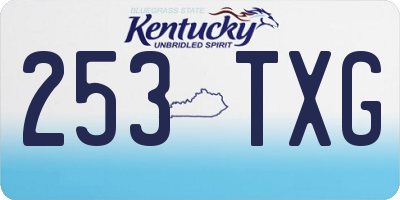KY license plate 253TXG