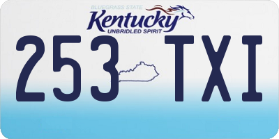 KY license plate 253TXI