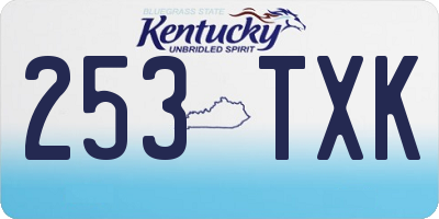 KY license plate 253TXK