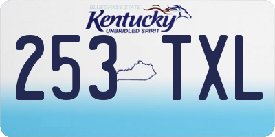 KY license plate 253TXL