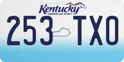 KY license plate 253TXO