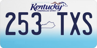 KY license plate 253TXS