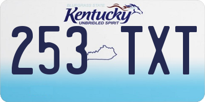 KY license plate 253TXT
