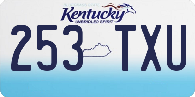 KY license plate 253TXU