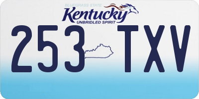 KY license plate 253TXV