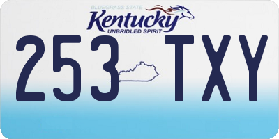 KY license plate 253TXY