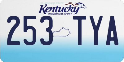 KY license plate 253TYA