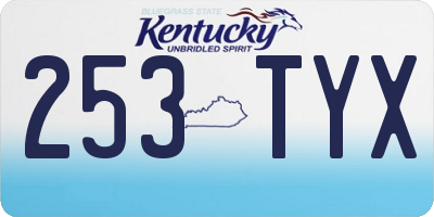 KY license plate 253TYX