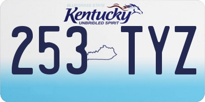 KY license plate 253TYZ