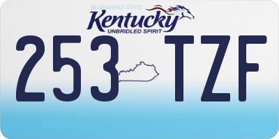 KY license plate 253TZF