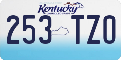 KY license plate 253TZO