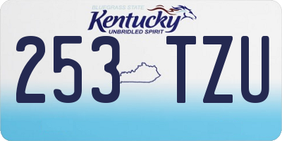 KY license plate 253TZU