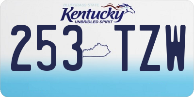 KY license plate 253TZW