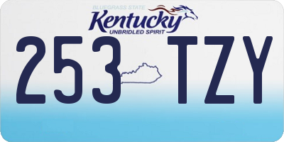 KY license plate 253TZY