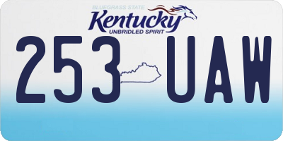 KY license plate 253UAW