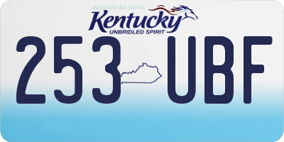 KY license plate 253UBF