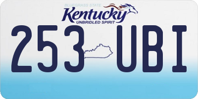 KY license plate 253UBI