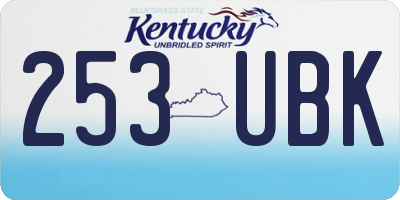 KY license plate 253UBK