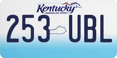 KY license plate 253UBL
