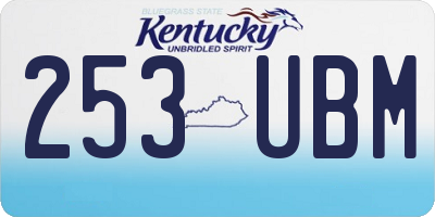 KY license plate 253UBM
