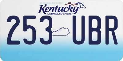KY license plate 253UBR
