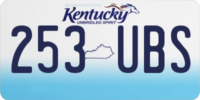 KY license plate 253UBS
