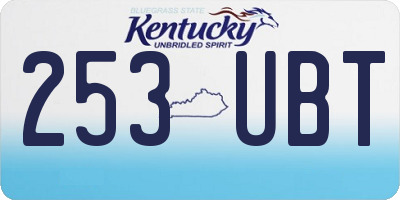 KY license plate 253UBT