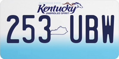 KY license plate 253UBW