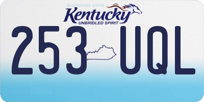 KY license plate 253UQL
