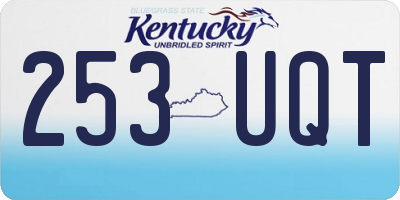 KY license plate 253UQT