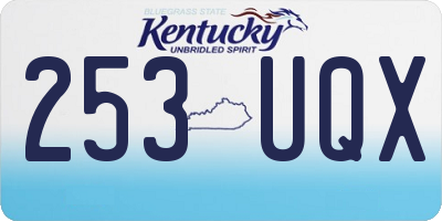KY license plate 253UQX