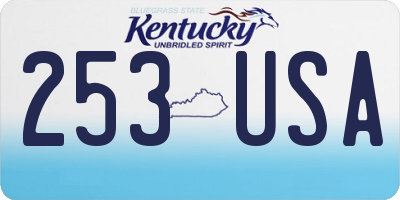 KY license plate 253USA