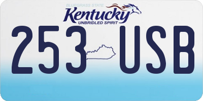 KY license plate 253USB
